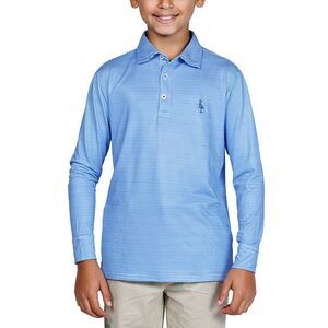 Tailorbyrd Boys  Stripes Performance Polo Shirt, Blue